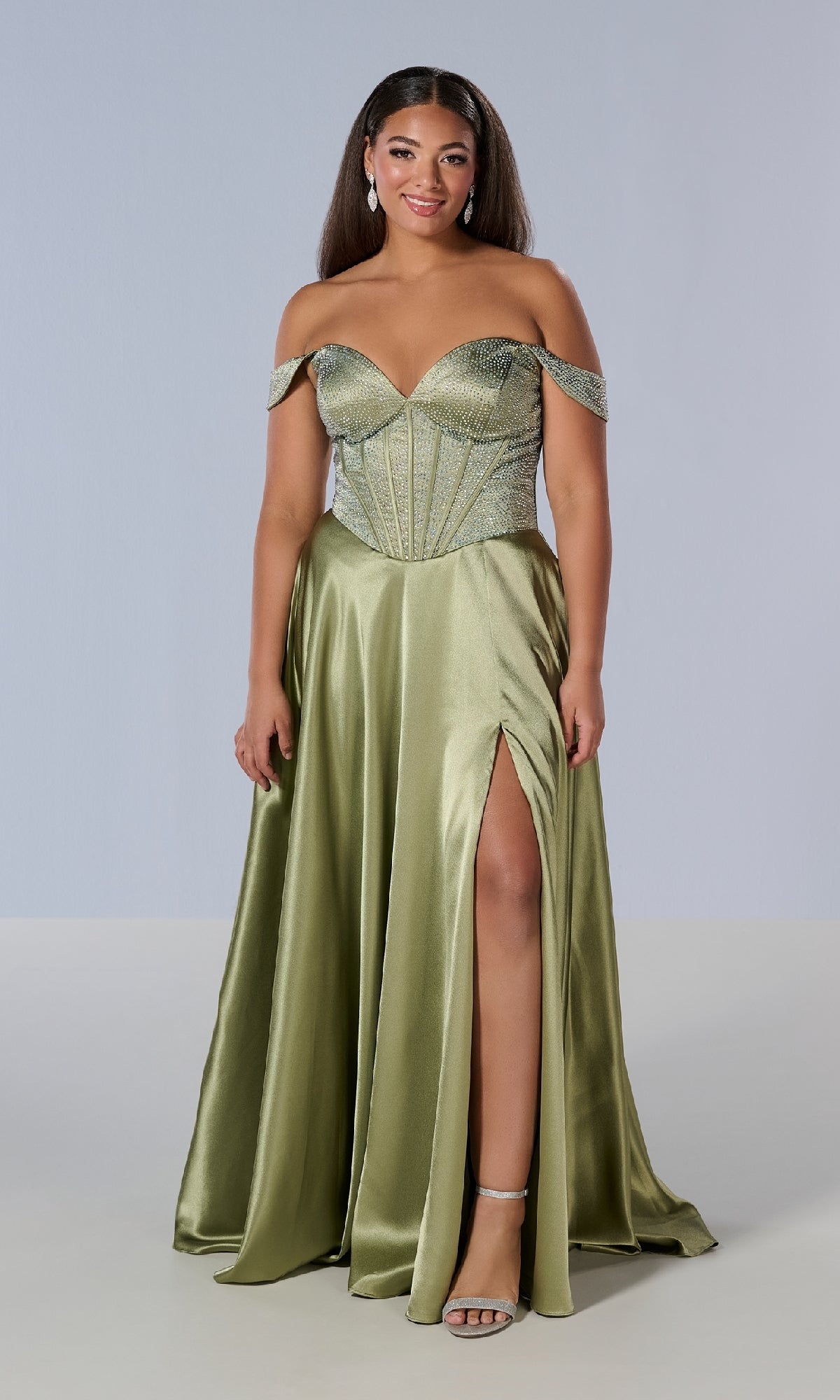 Long Plus-Size Prom Dress: Tiffany 16204