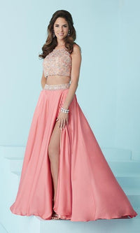 Two-Piece Long A-Line Prom Dress