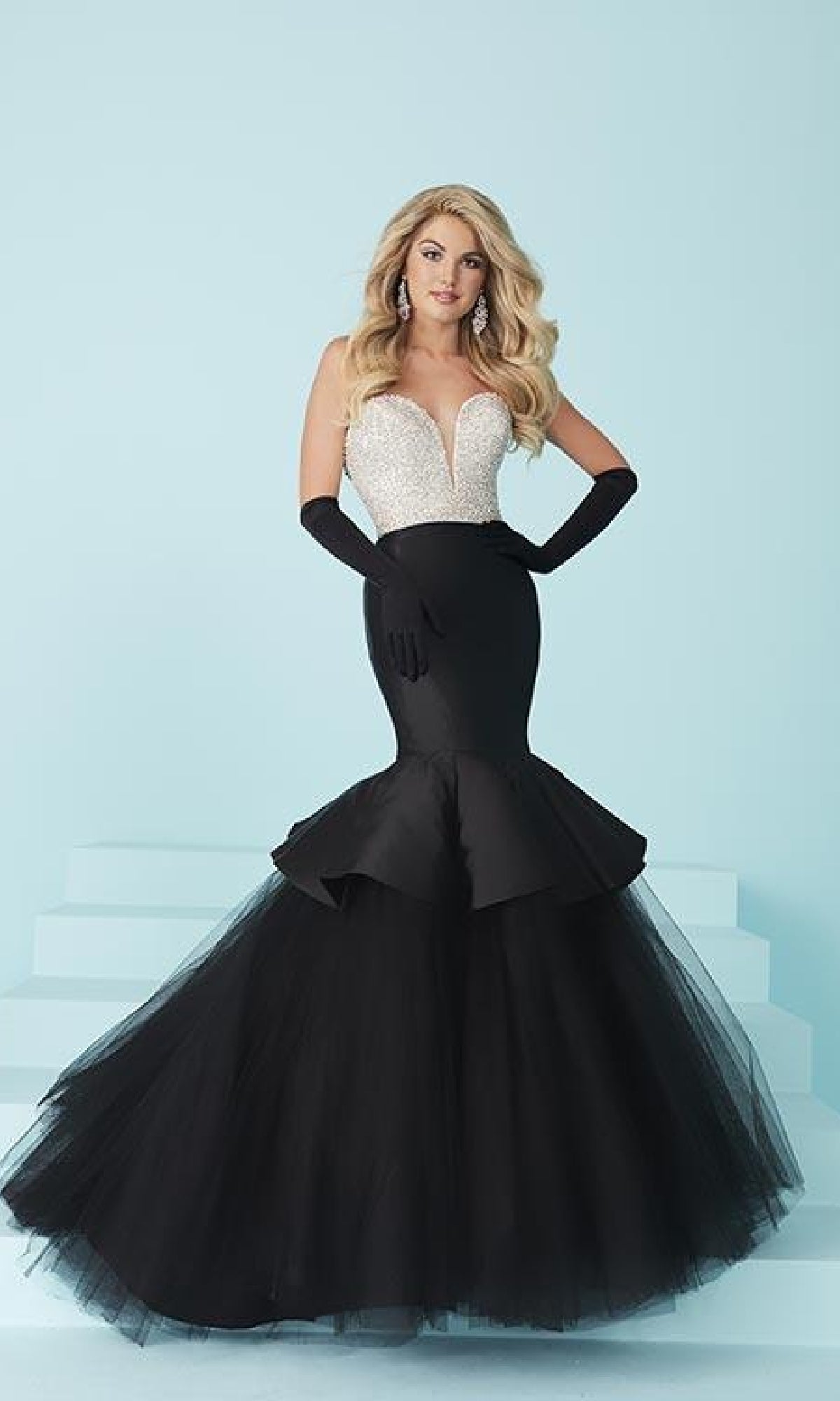 Strapless Mermaid Pageant Evening Gown