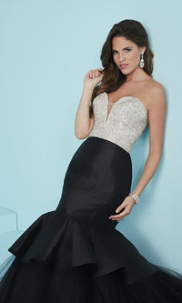 Strapless Mermaid Pageant Evening Gown