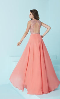 Backless Long A-Line Formal Gown