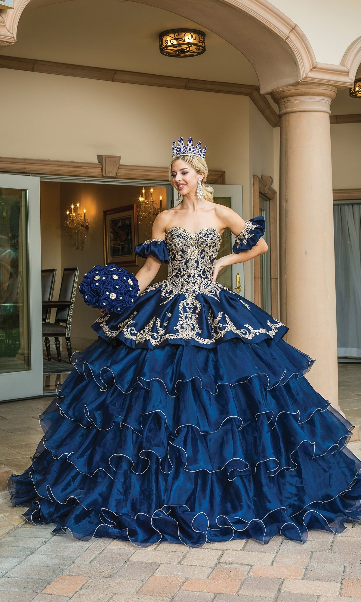 Navy Blue Quinceanera Dress 1637