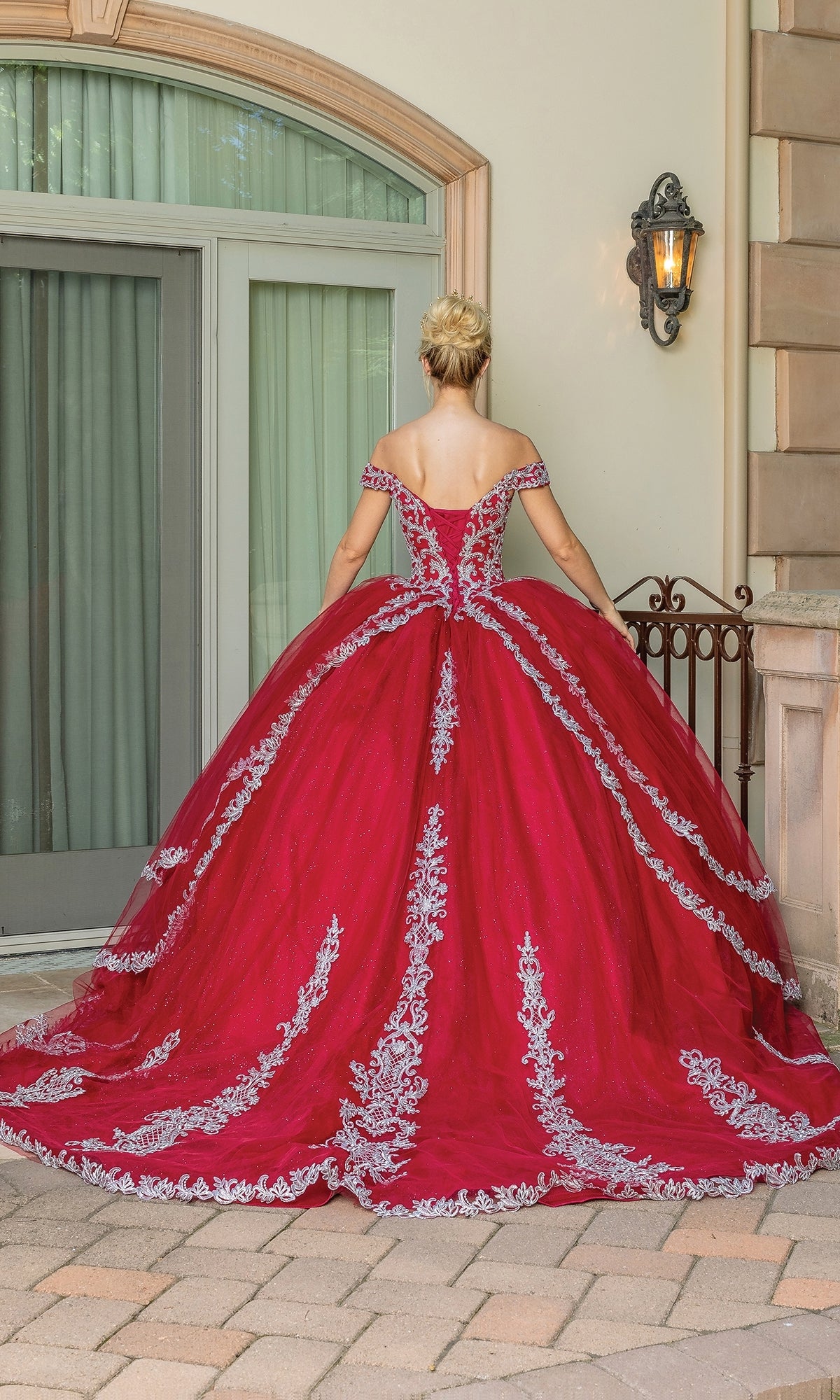 Red Off-the-Shoulder Quinceanera Dress 1662