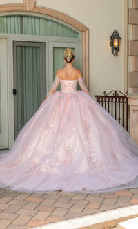 Blush Pink Quinceanera Dress 1674 with Sleeves