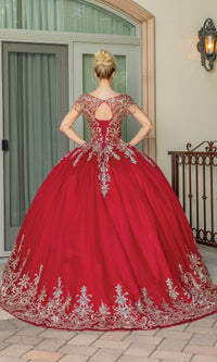 Short-Sleeve Red Quinceanera Dress 1708