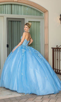 Strapless Blue Quinceanera Dress 1717