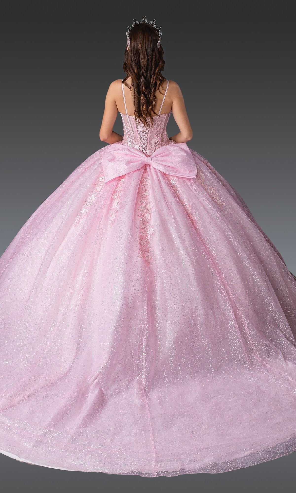 Long Quinceañera Dress with Bow: Dancing Queen 1958