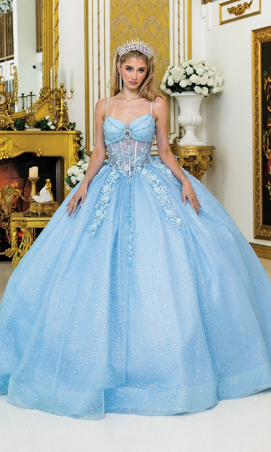 Long Quinceañera Dress with Bow: Dancing Queen 1958