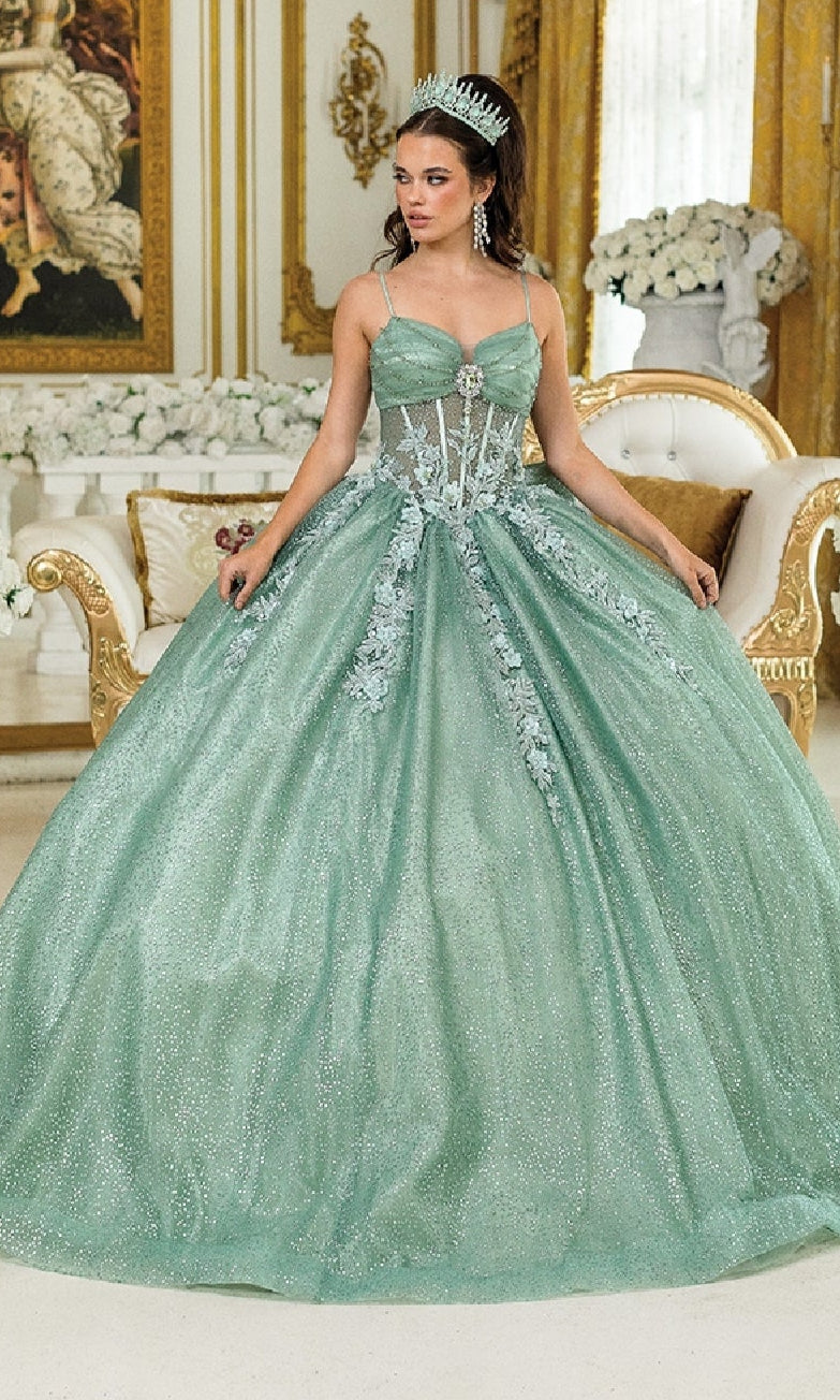 Long Quinceañera Dress with Bow: Dancing Queen 1958