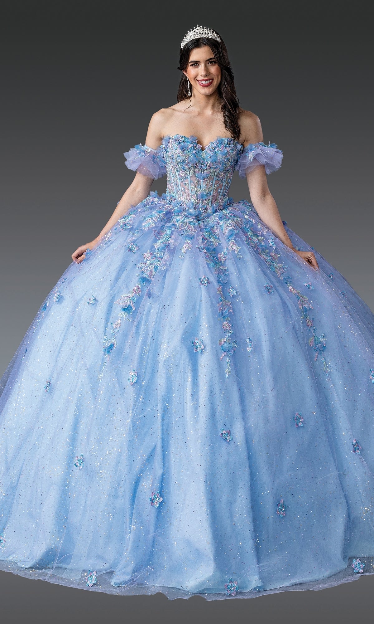 Blue Quinceanera Dress 1969 By Dancing Queen