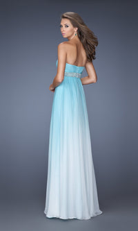 La Femme Pleated Ombre Chiffon Prom Dress 20005