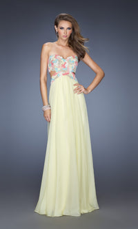 La Femme Multicolor-Lace Chiffon Prom Dress 20059