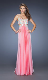 La Femme Multicolor-Lace Chiffon Prom Dress 20059