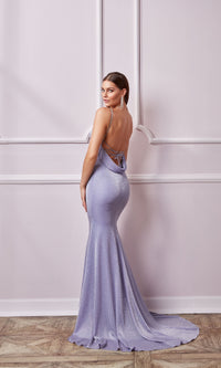 Draped Long Glitter Prom Dress : Aerie Couture 200