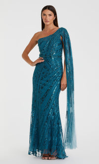 One-Shoulder Long Prom Gown: Mac Duggal 20528