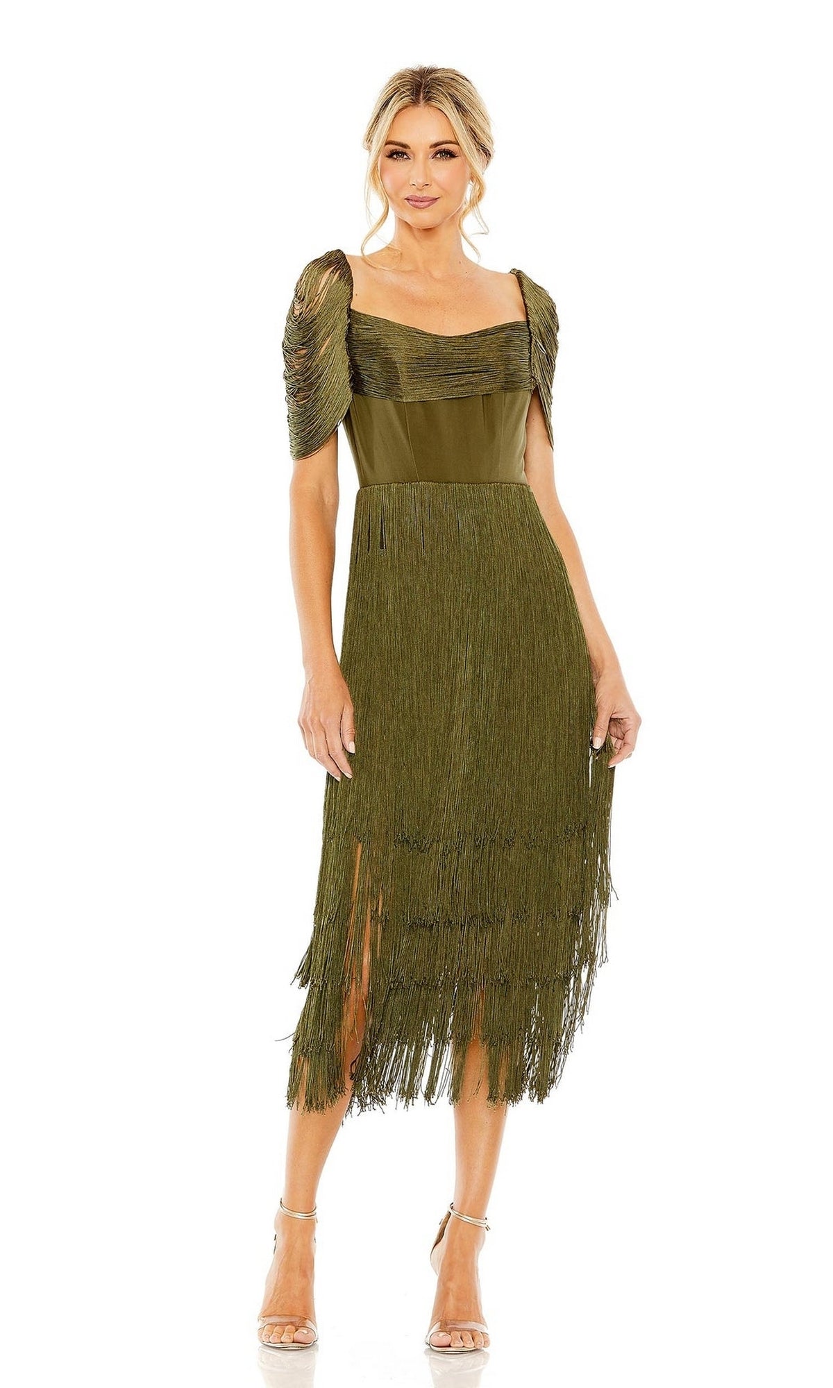 Mac duggal fringe dress hotsell