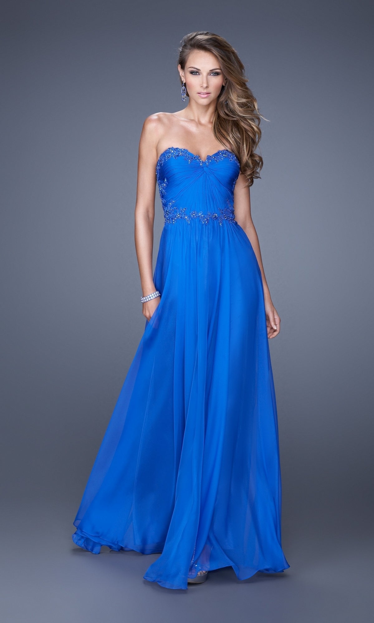 navy chiffon prom dresses la femme