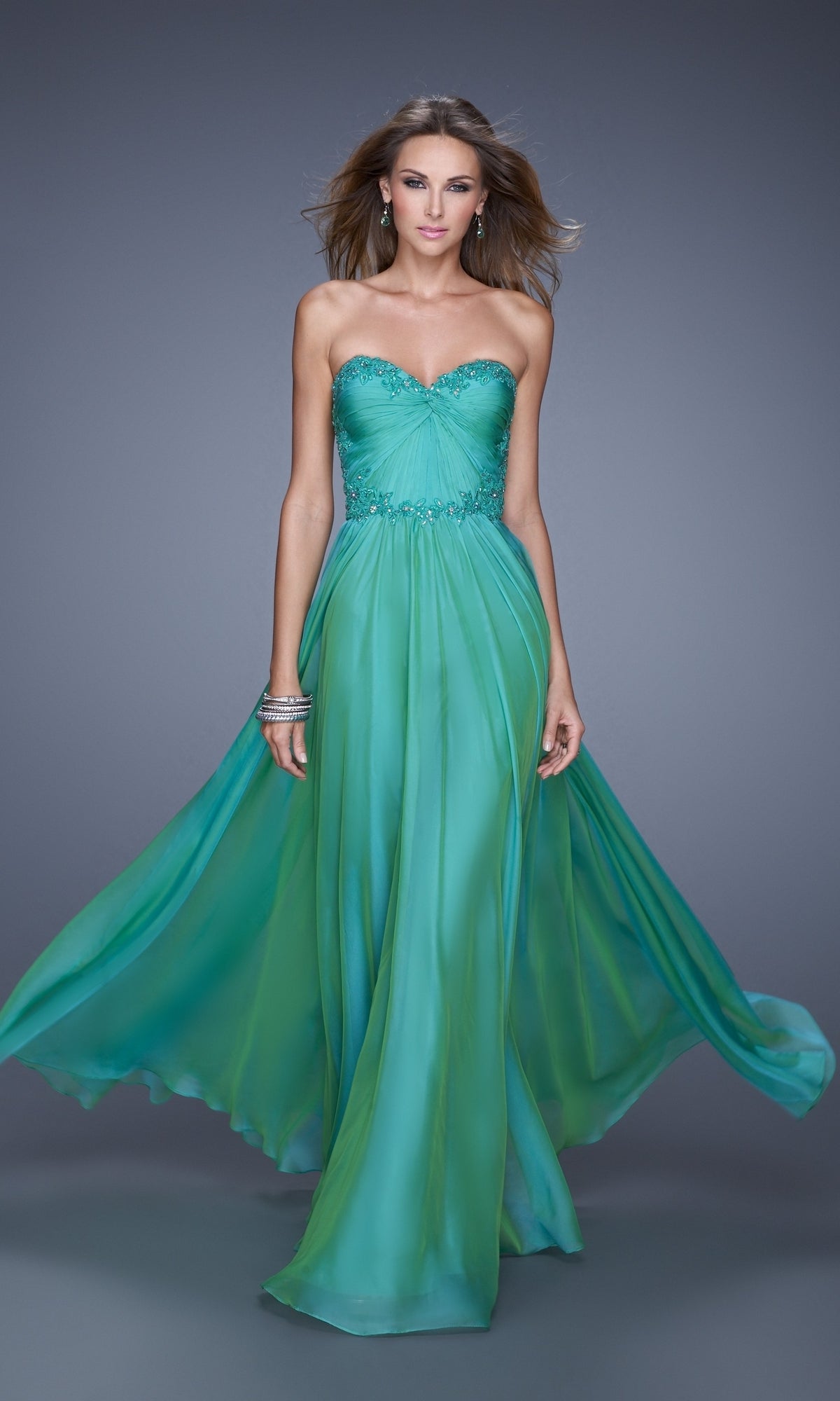 La Femme Chiffon Prom Dress