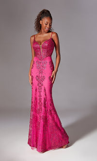 Strappy-Back Long Prom Dress: Aerie Couture 206