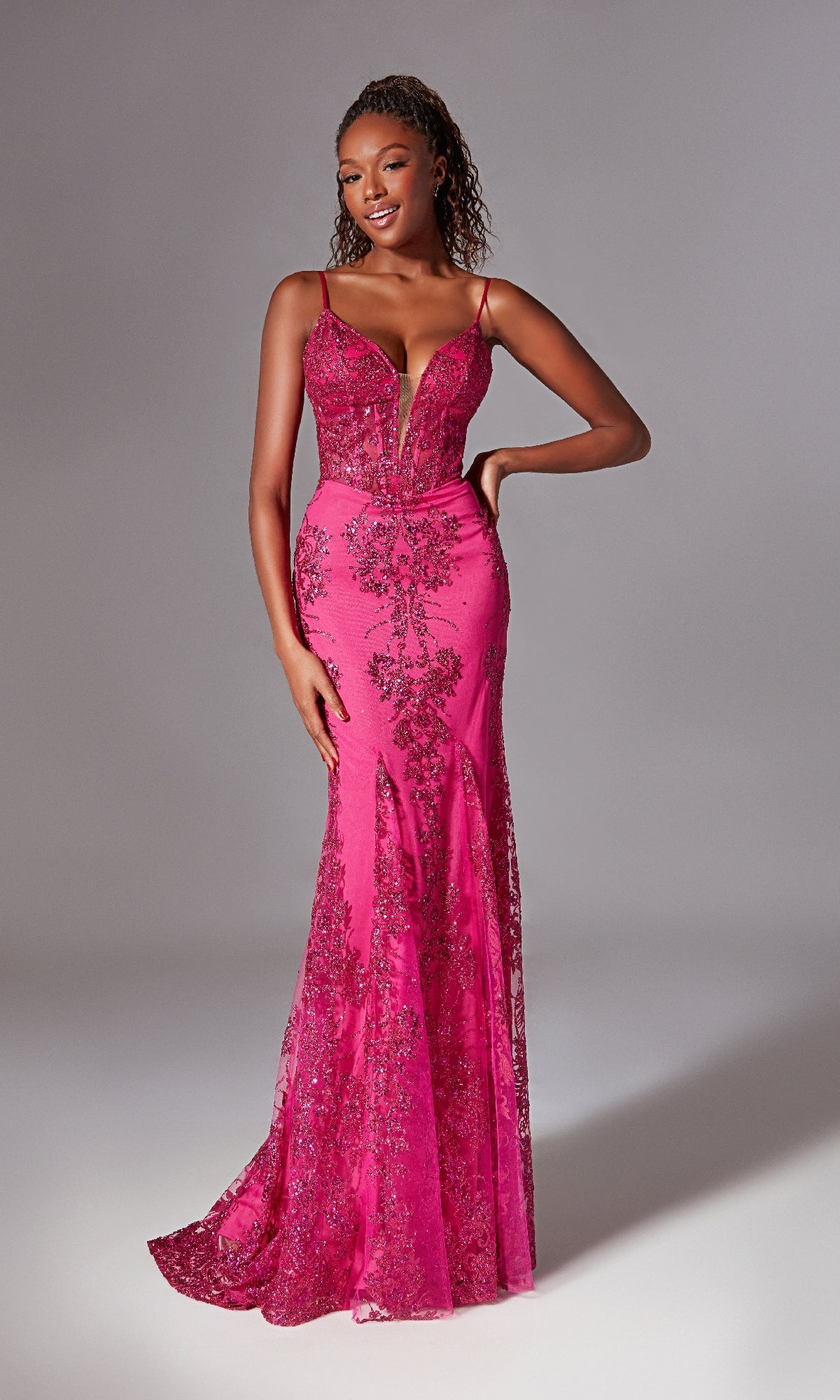 Strappy-Back Long Prom Dress: Aerie Couture 206