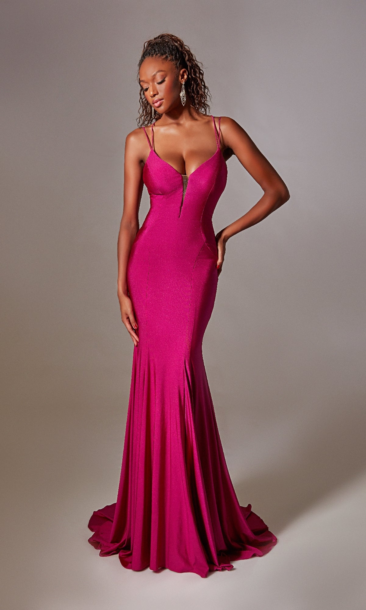 Deep V-Neck Long Prom Dress: Aerie Couture 210