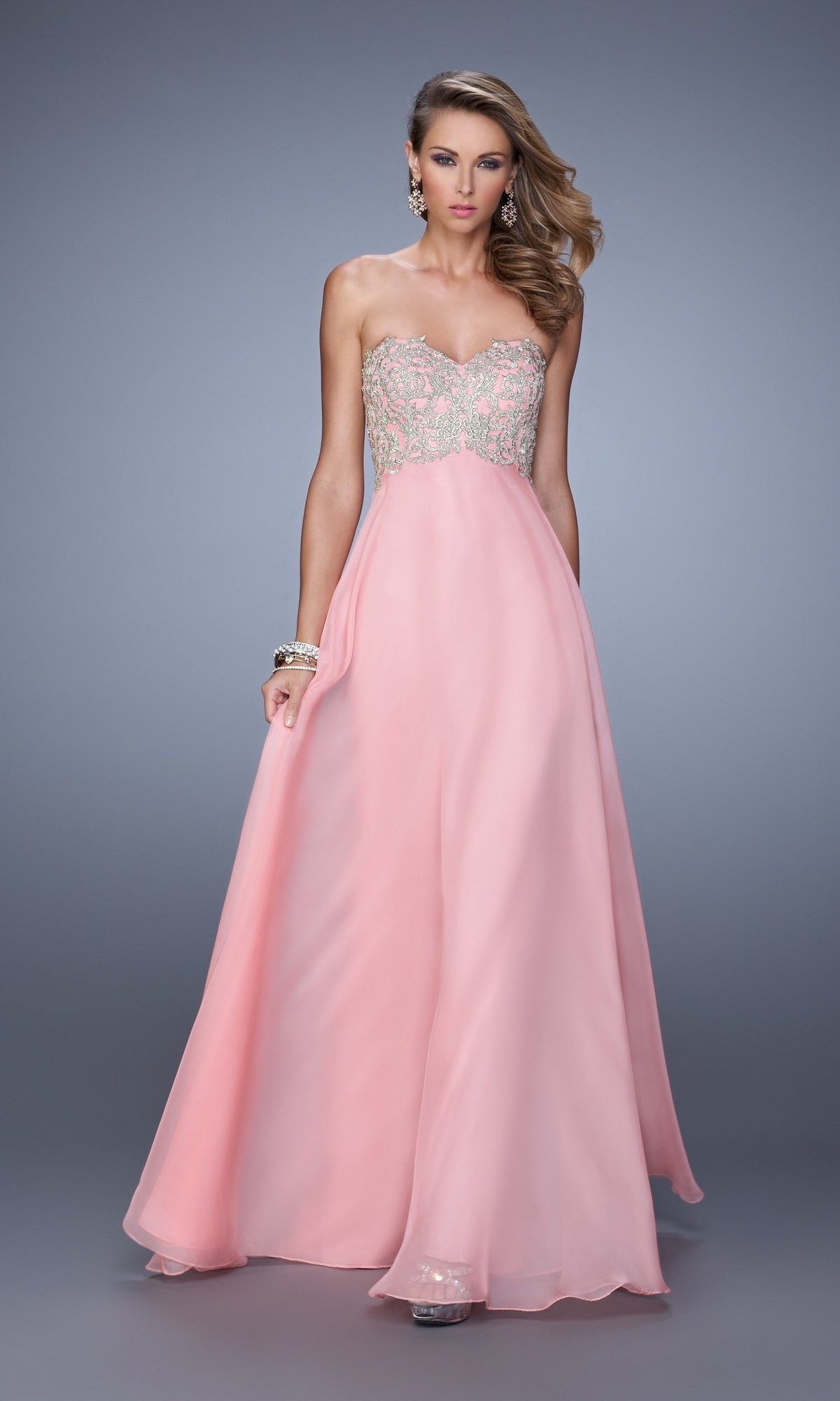 La Femme Chiffon Prom Dress