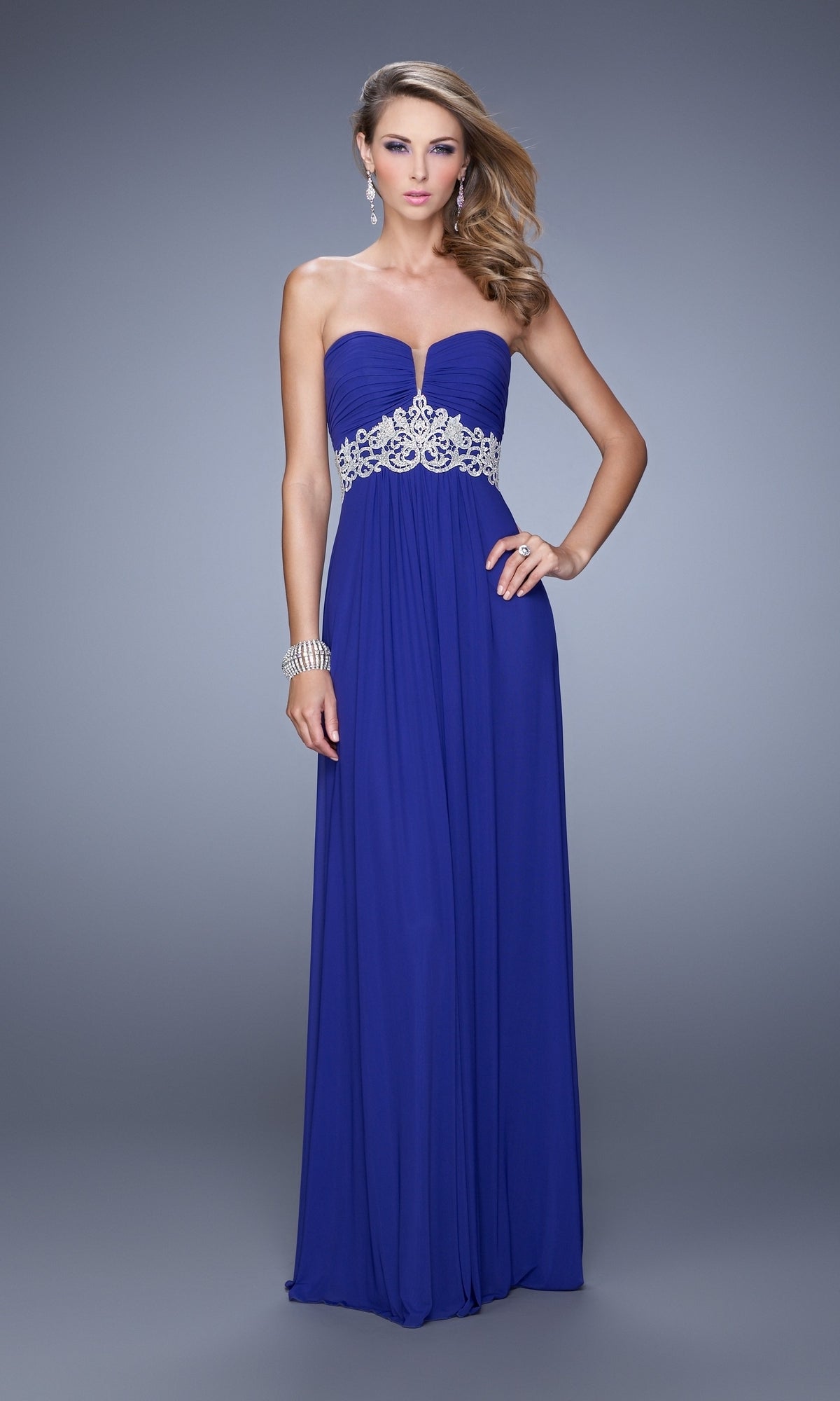 navy chiffon prom dresses la femme