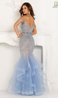 Open-Back Beaded Mermaid Prom Dress: Lucci Lu 2147