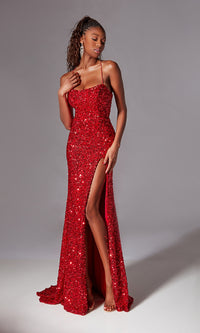 Backless Long Sequin Prom Dress: Aerie Couture 217