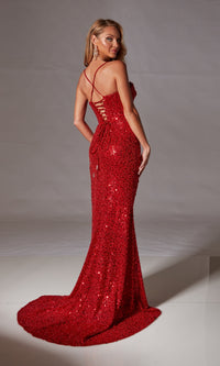 Draped Long Sequin Prom Dress: Aerie Couture 220