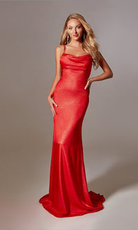 Strappy Long Glitter Prom Dress: Aerie Couture 224