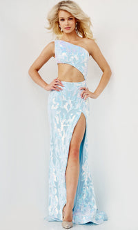 Jovani Sequin-Print Long Cut-Out Prom Dress 22853