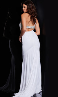 Jovani Cut-Out Beaded-Bodice Long Prom Dress 23130