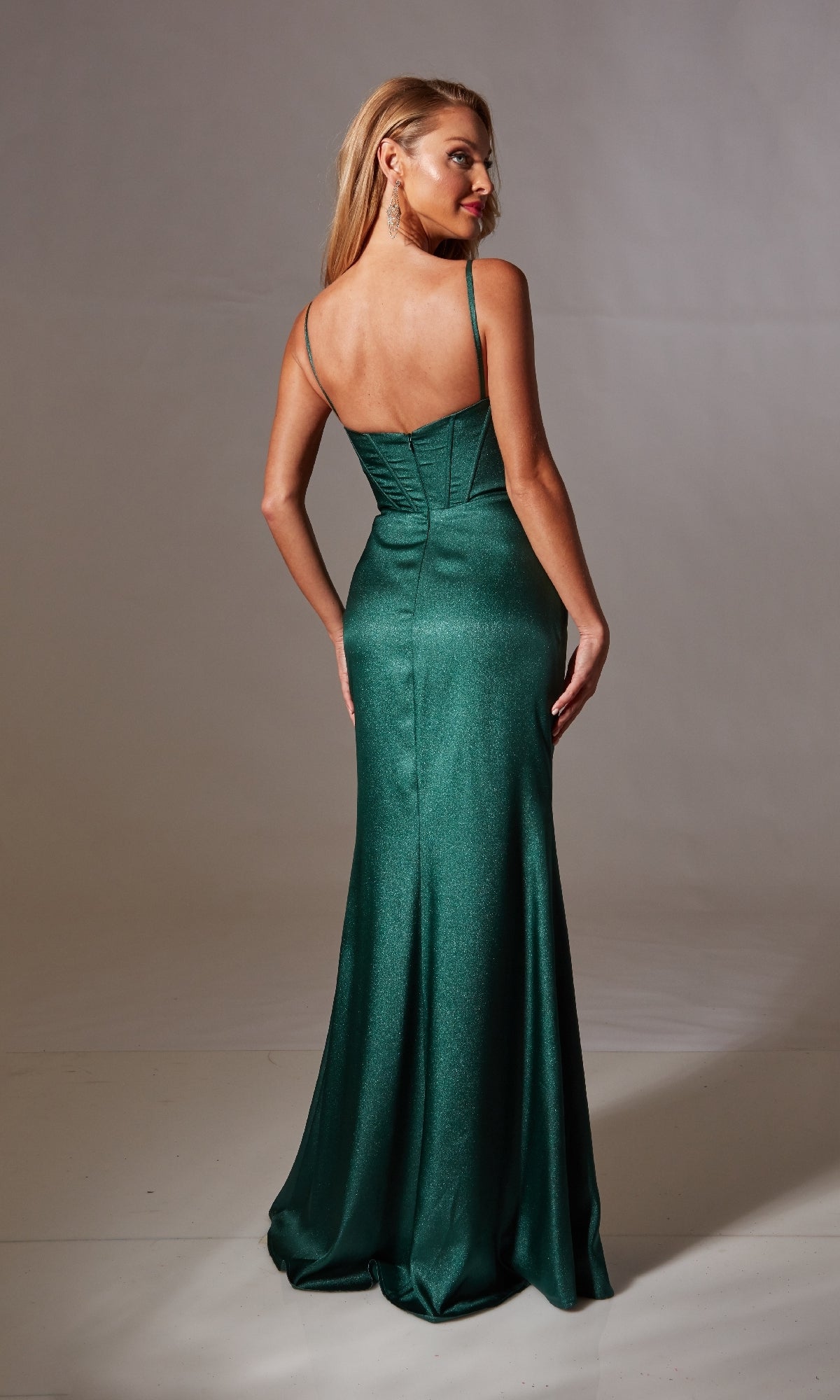 Cowl-Neck Long Glitter Prom Dress: Aerie Couture 232