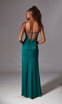 Glitter-Bodice Long Prom Dress: Aerie Couture 233