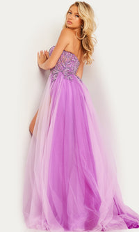 Jovani Strapless Lilac A-LIne Prom Dress 23710