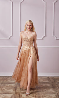 Long Glitter Corset Prom Dress: Aerie Couture 237