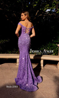 Lace-Up Long Sequin Prom Dress: Jessica Angel 2383