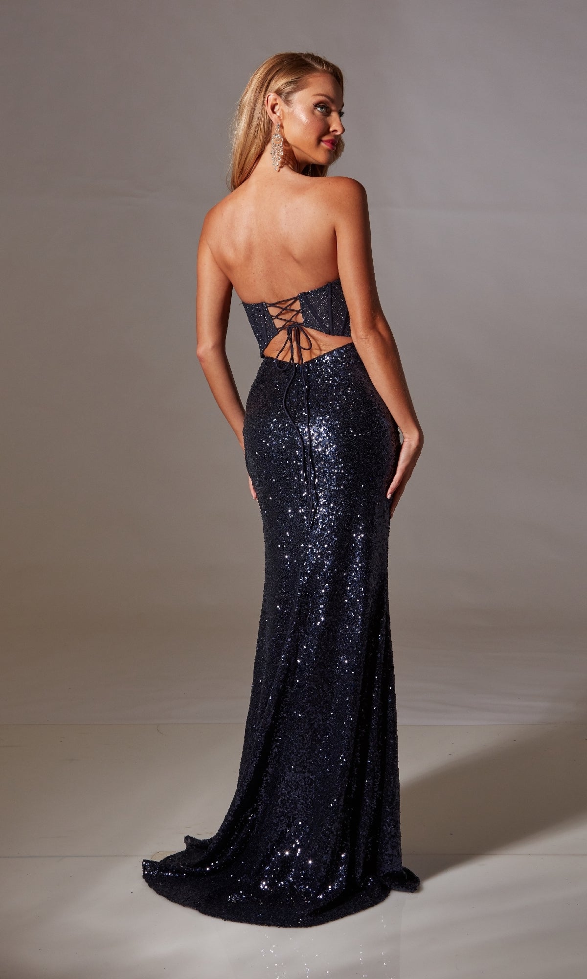 Strapless Sequin Long Prom Dress: Aerie Couture238