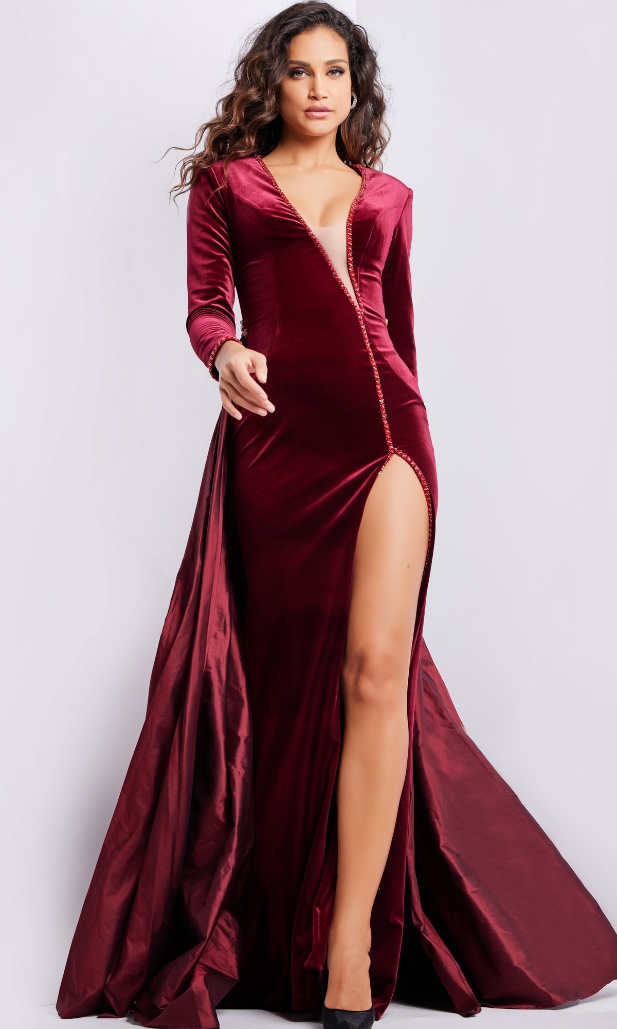 Shop Jovani long velvet dress 23943 at PromGirl. See long sleeve long ...