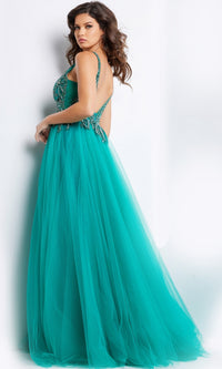 Jovani Beaded-Bodice Long Prom Ball Gown 23962