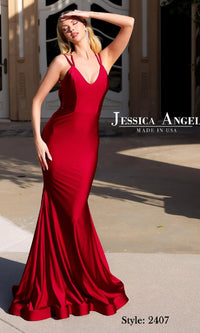 Back-Twist Long Prom Dress: Jessica Angel 2407