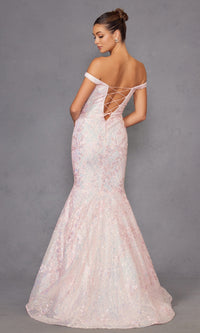 Off-the-Shoulder Sequin Mermaid Prom Dress 2412