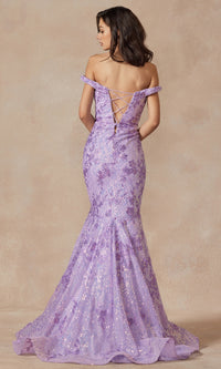 Off-the-Shoulder Sequin Mermaid Prom Dress 2412