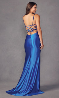 Sexy V-Neck Strappy-Open-Back Long Prom Dress 2417