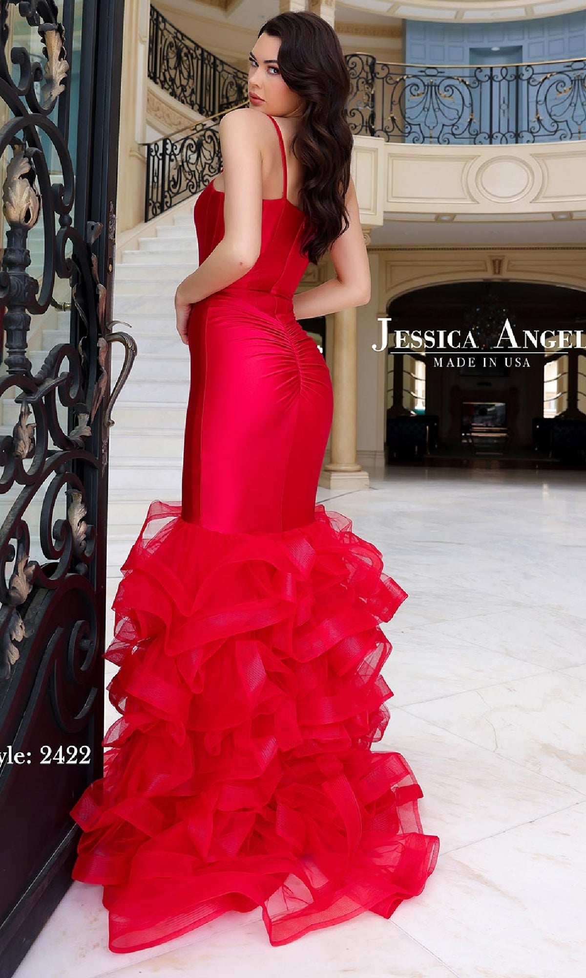 Long Ruffle Mermaid Prom Dress: Jessica Angel 2422