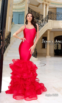 Long Ruffle Mermaid Prom Dress: Jessica Angel 2422