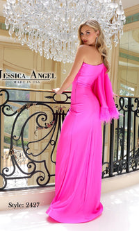 Cape-Sleeve Long Prom Dress: Jessica Angel 2427