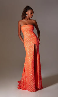 Strapless Long Sequin Prom Gown: Aerie Couture 243