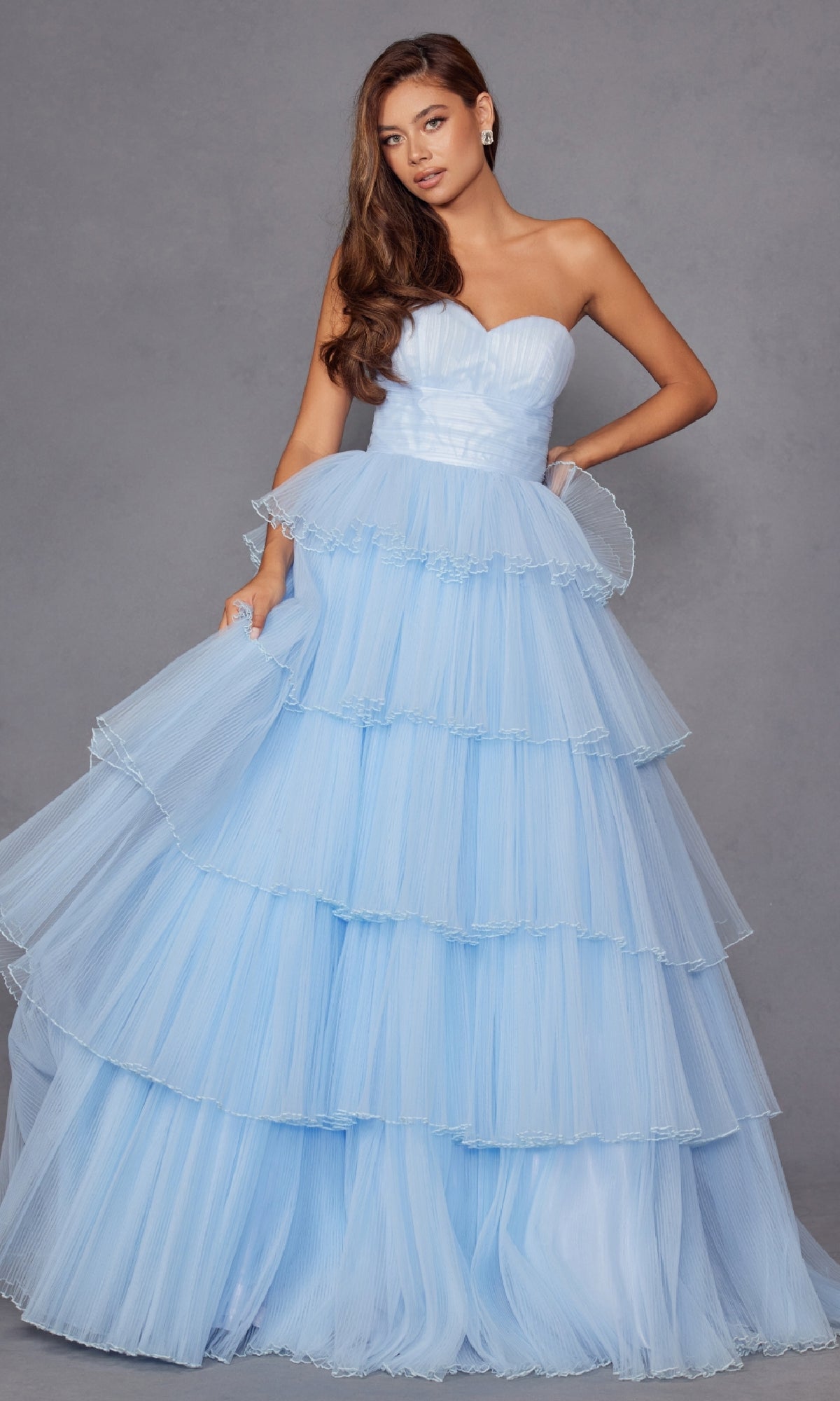 Light Blue Prom Ball Gown: Juliet JT2452K